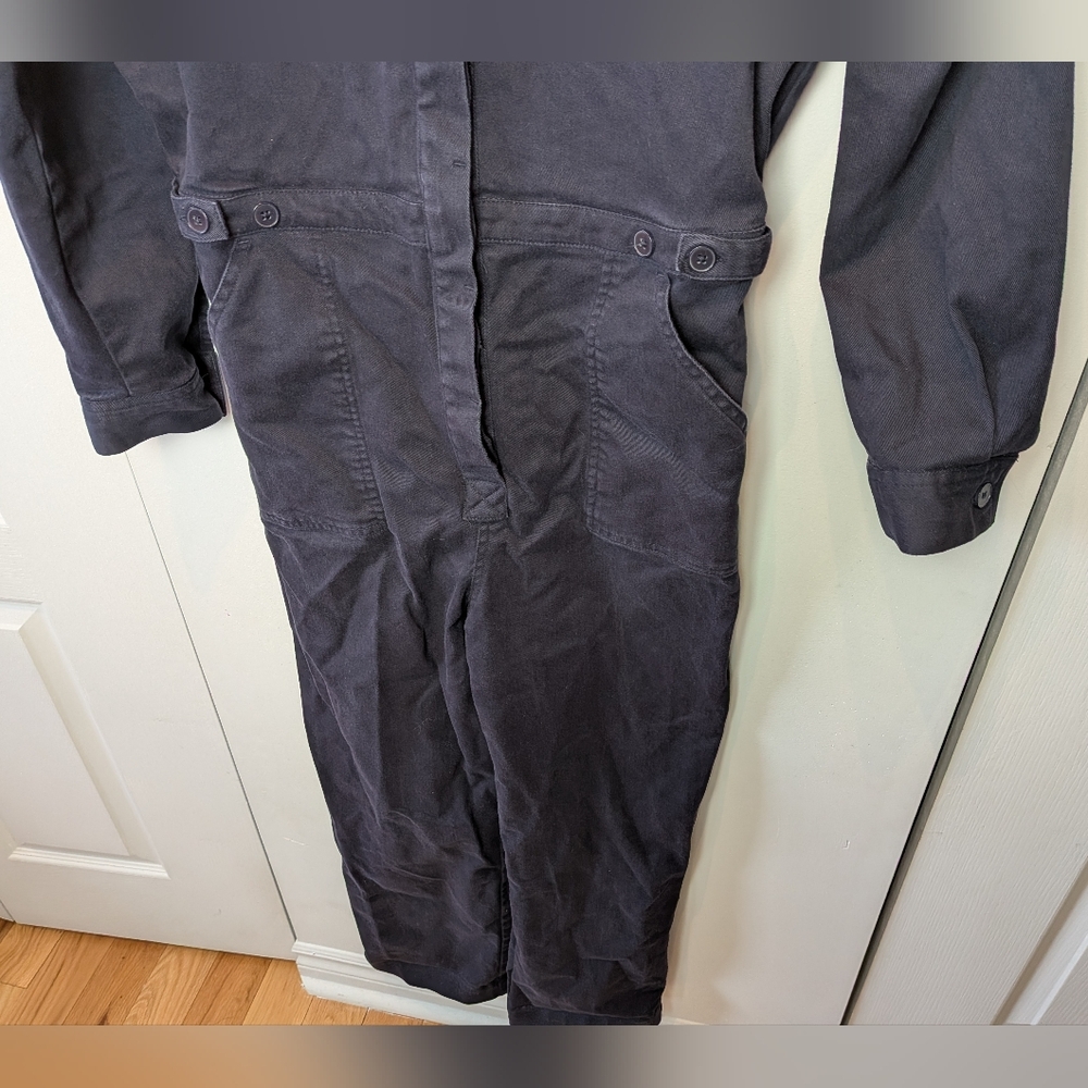 FRANK & OAK Women Romper Size M Navy Blue Straight Leg Buttons Closure - Picture 3 of 16